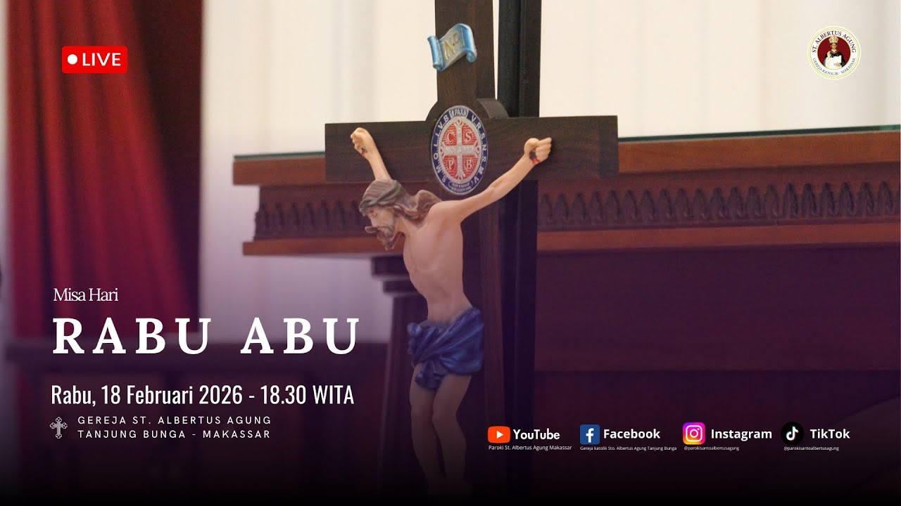 MISA RABU ABU, RABU 18 FEBRUARI 2026, JAM 18:30 WITA - PAROKI TANJUNG BUNGA - KAMS