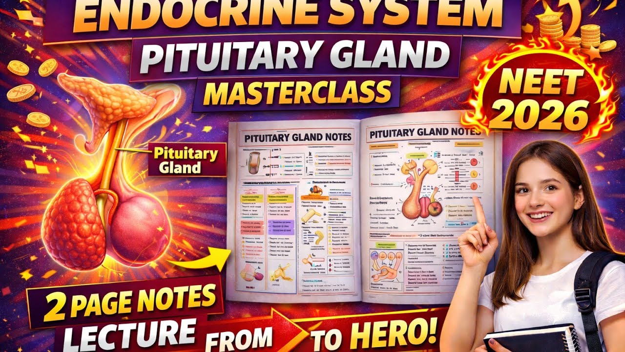 Chemical control and coordination PITUITARY GLAND IN DETAIL  with handmade shortnotes for neet 2026