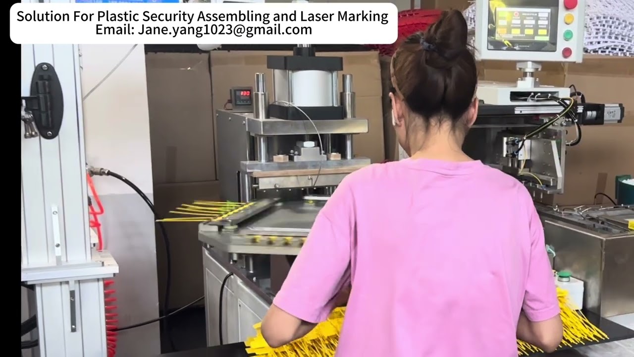 Solution For Plastic Security Seal Assembling And Laser Marking