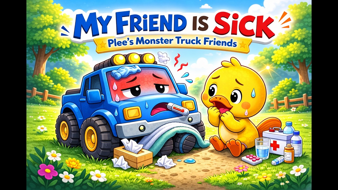 My Friend is Sick 🤒 | Plee Helps the Blue Truck | Learn English for Kids