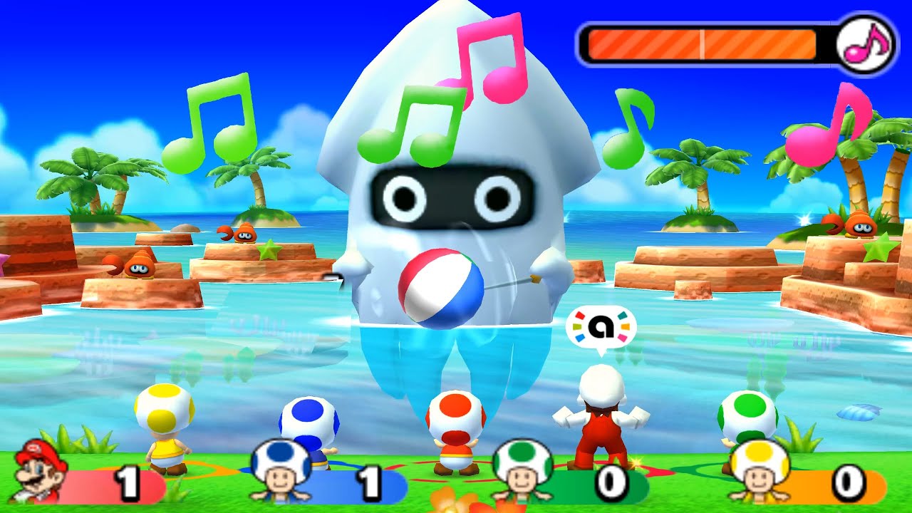 Mario Party Star Rush Toad Scramble With Fire Mario Team Vs Rivals Team | World 0