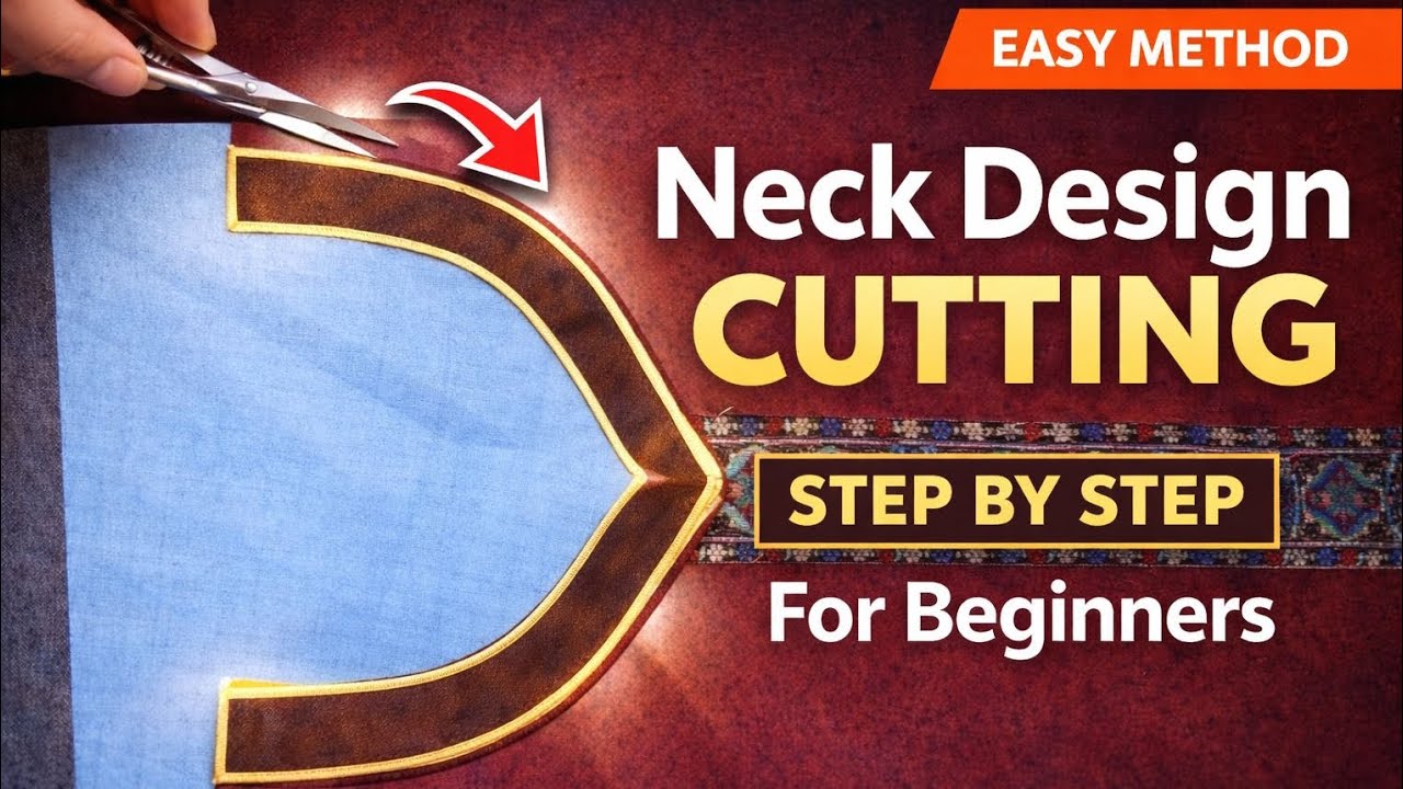 Neck Design Cutting ✂️ Step by Step for Beginners | Easy & Perfect Fit