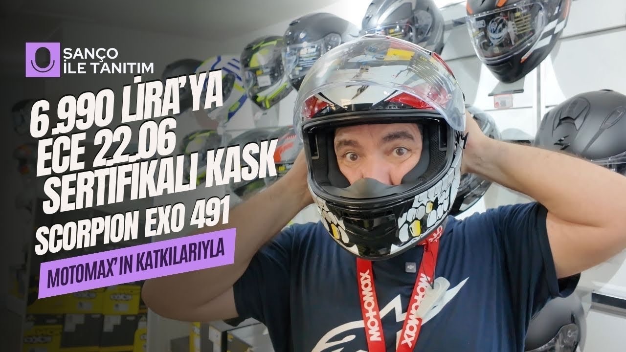 6.990 Liraya ECE 22.06 Güvenlik Sertifikalı kask; Scorpion EXO 491