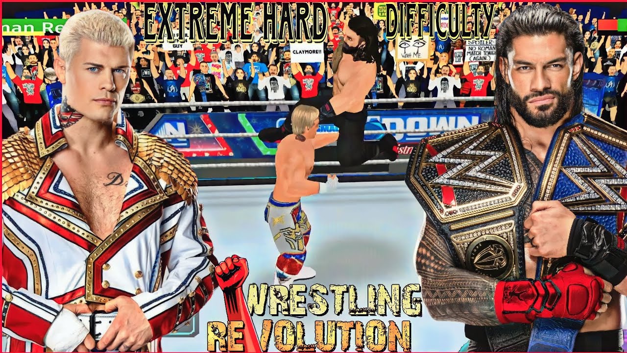 WR3D Roman Reigns vs Cody Rhodes match Difficulty Extreme hard | WR3D gameplay
