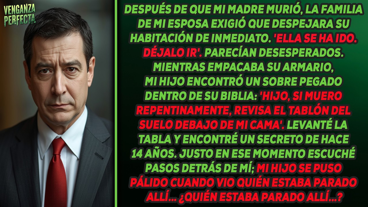 La familia de mi esposa me apuró a vaciar la habitación de mi madre; hallé una nota bajo su Biblia.