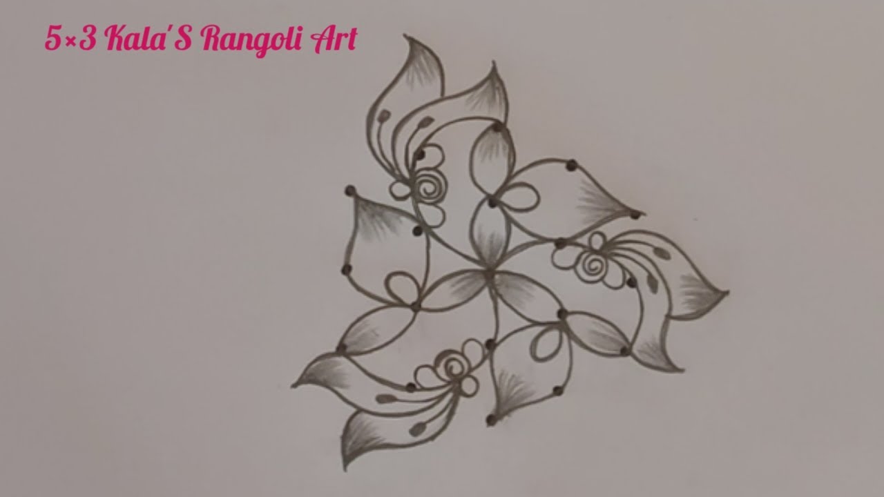 Simple and Easy Rangoli designs 🌺 5×3 Kala'S Rangoli Art 🌺 Thai Pusam rangoli 🌺 Chukkala Muggulu