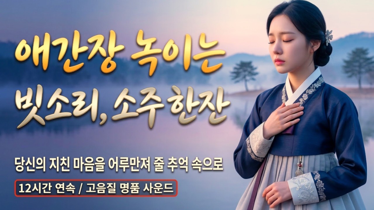 애간장 녹이는 빗소리, 소주 한잔 ☔ 지친 마음 어루만져 줄 추억 속으로 | 12시간 고음질 명품 사운드