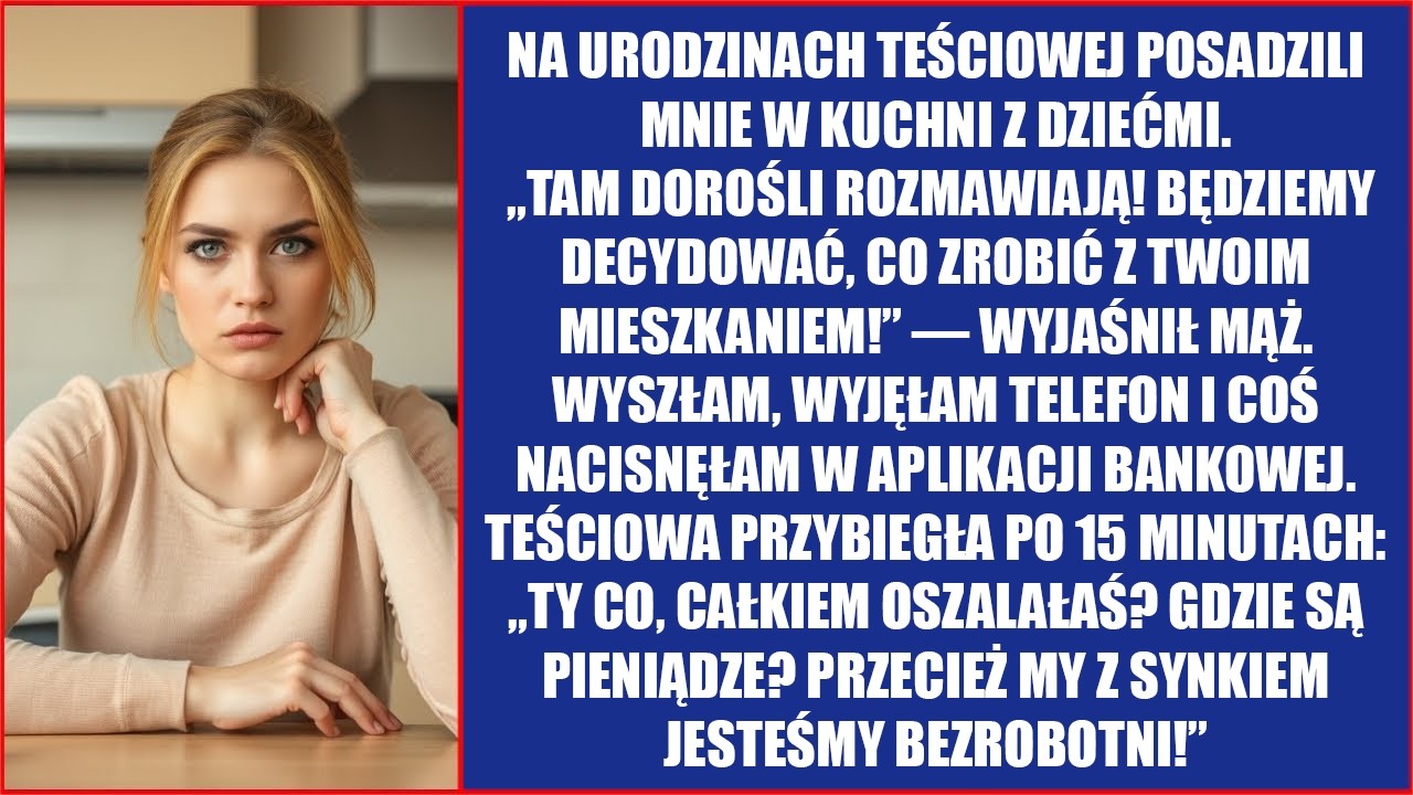 Słysząc, że mąż i teściowa dzielą moją mieszkanie, jednym kliknięciem w telefonie zostawiłam ich bez