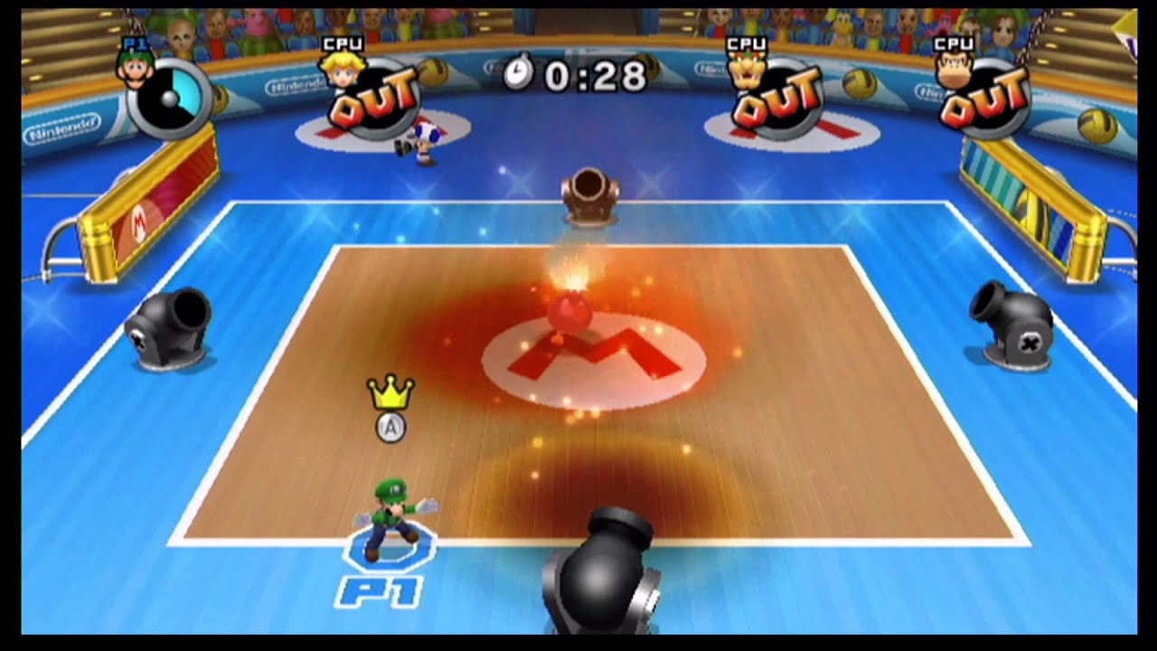 Luigi wins by doing absolutely nothing - Mario Sports Mix - Bob-omb Dodge (all stages)