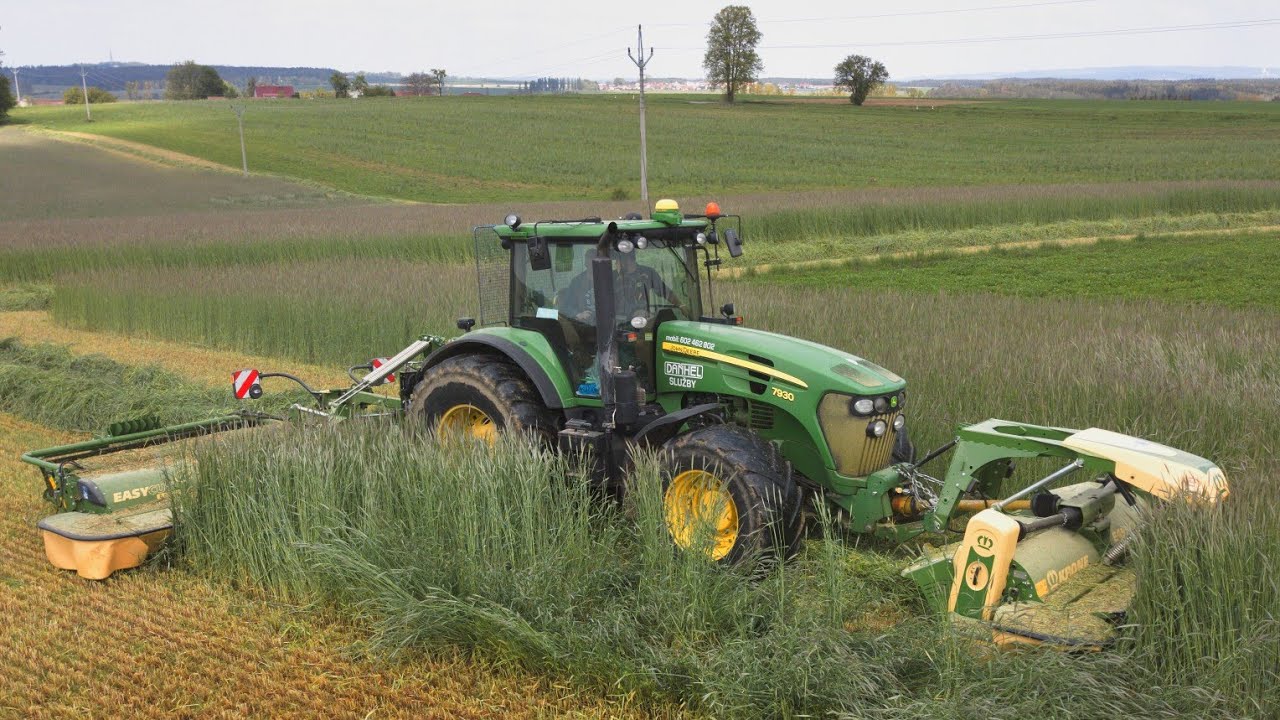 John Deere 7930 + Krone EasyCut F 320 CV and EasyCut B 870 CV |Daňhel Služby|