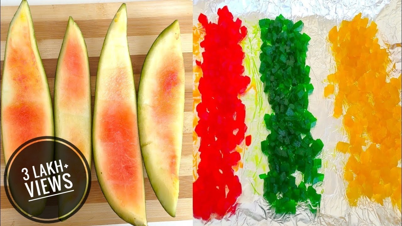 🍉🍉 तरबूज के छिलके से टूटी फ्रूटी बनाएं | 6 महीने तक करें स्टोर | Tutti Frutti Recipe