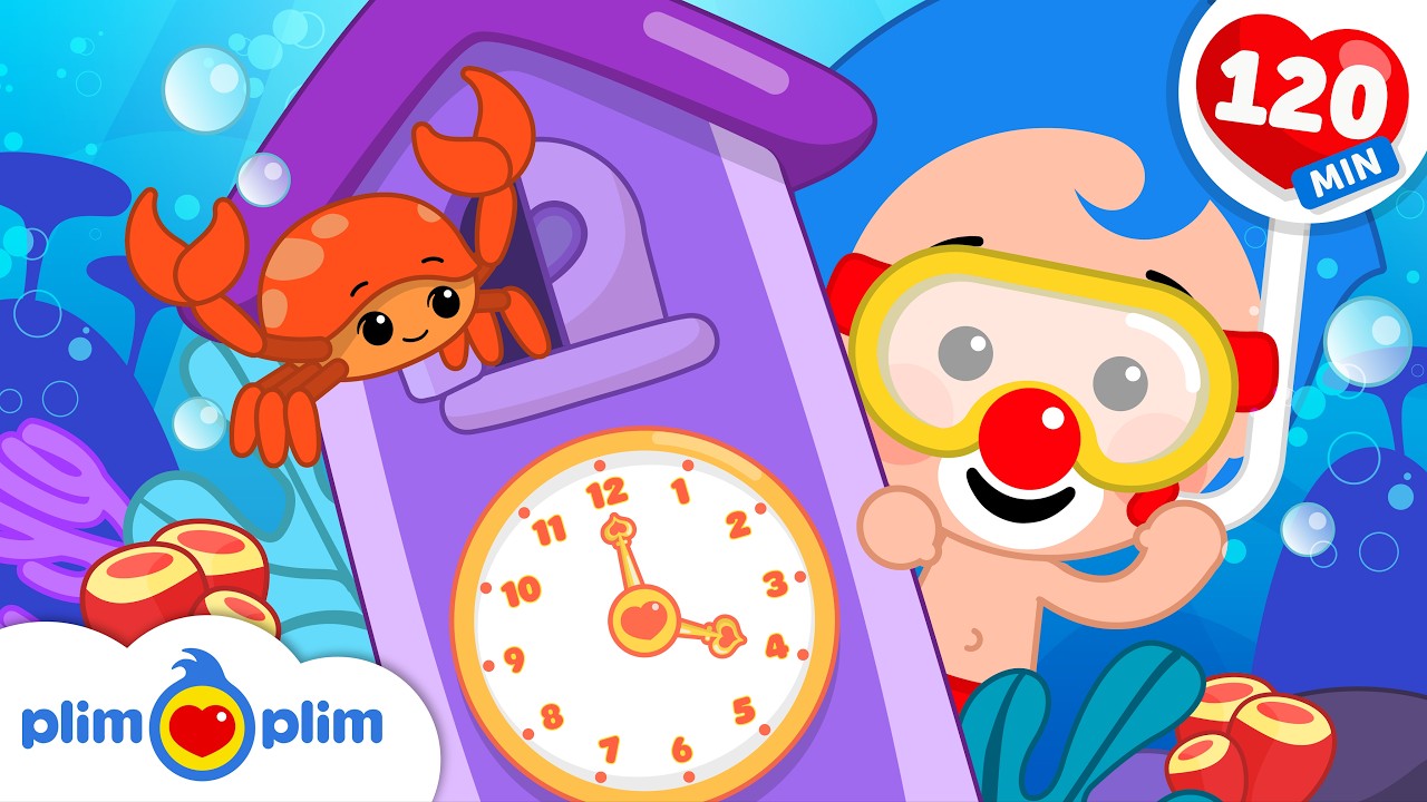🦀 Hickory Dickory Dock 🐳 Ocean Animals |Kids Songs & Nursery Rhymes by Plim Plim - The Kindness Hero