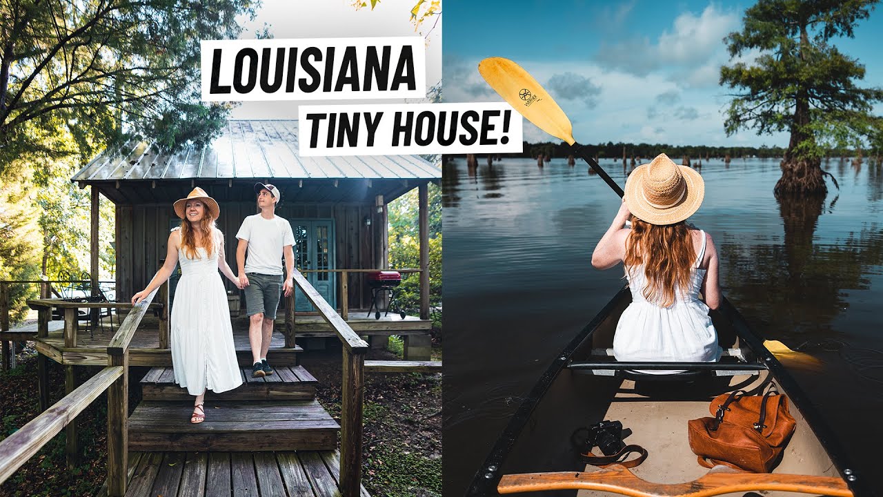 Tour of Our TINY HOUSE Cabin… On a Swamp! + Canoeing with Alligators 😳