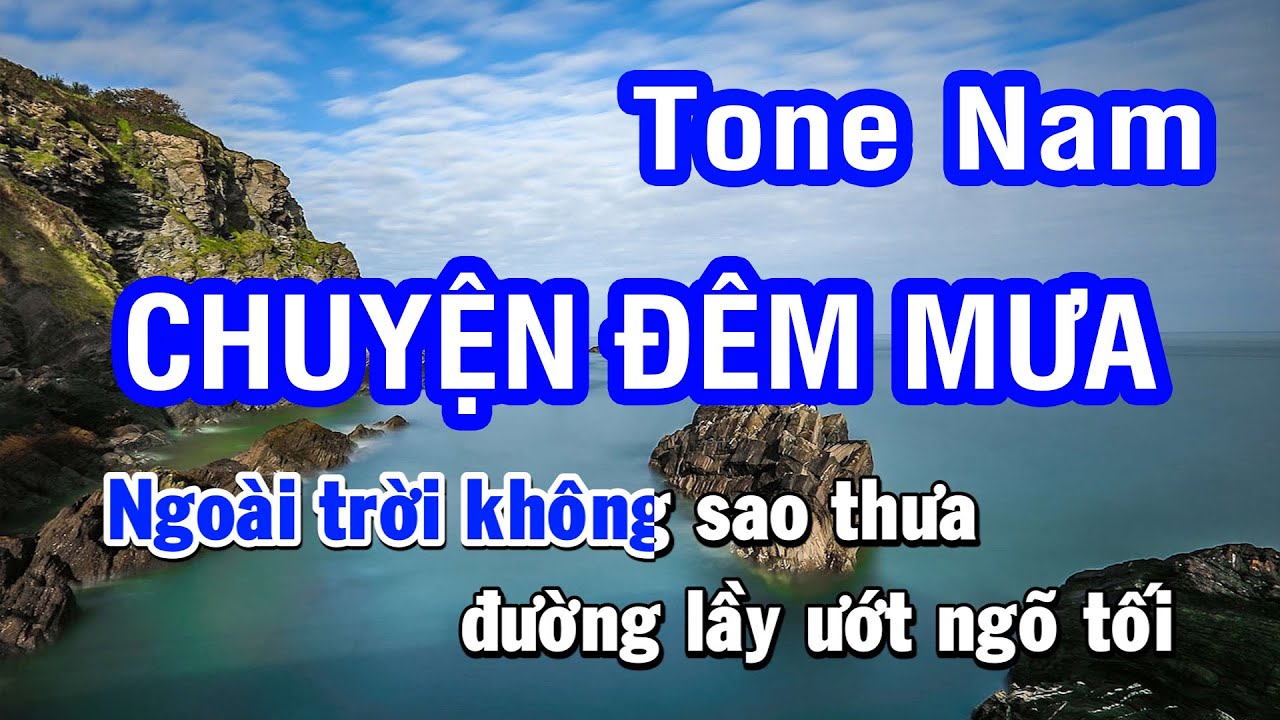 Karaoke Chuyện Đêm Mưa - Tone Nam (Gm) | Nhan KTV