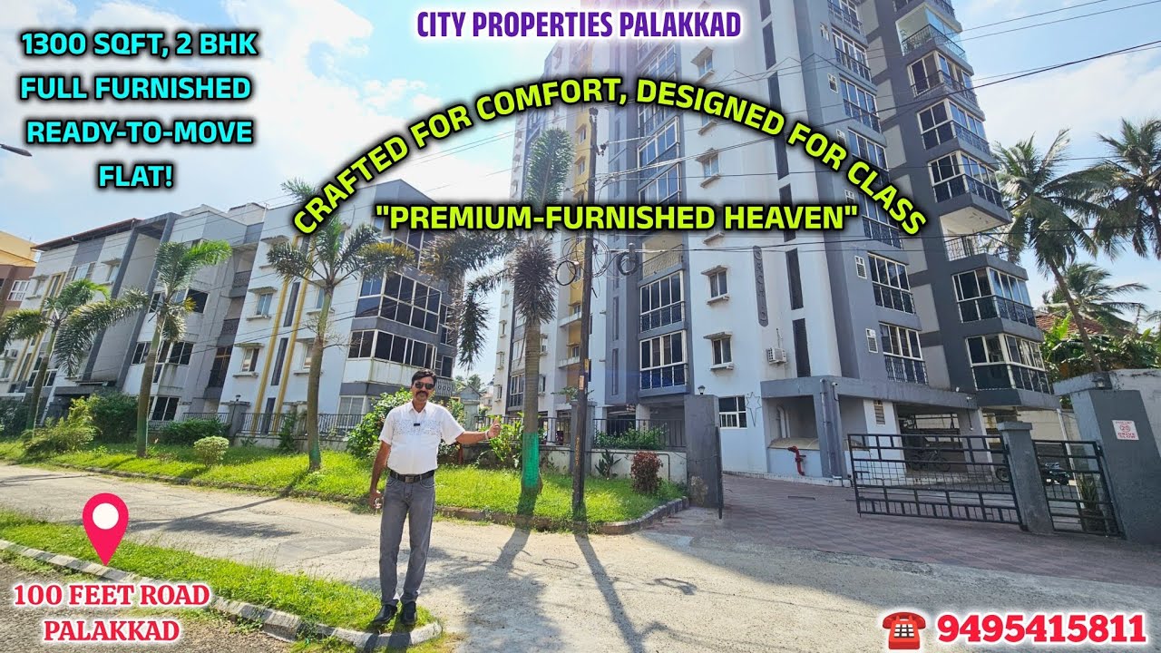 2 BHK FULLY FURNISHED PREMIUM FLAT FOR #sale 100 FEET ROAD #palakkad #flatforsale #kerala #flat 