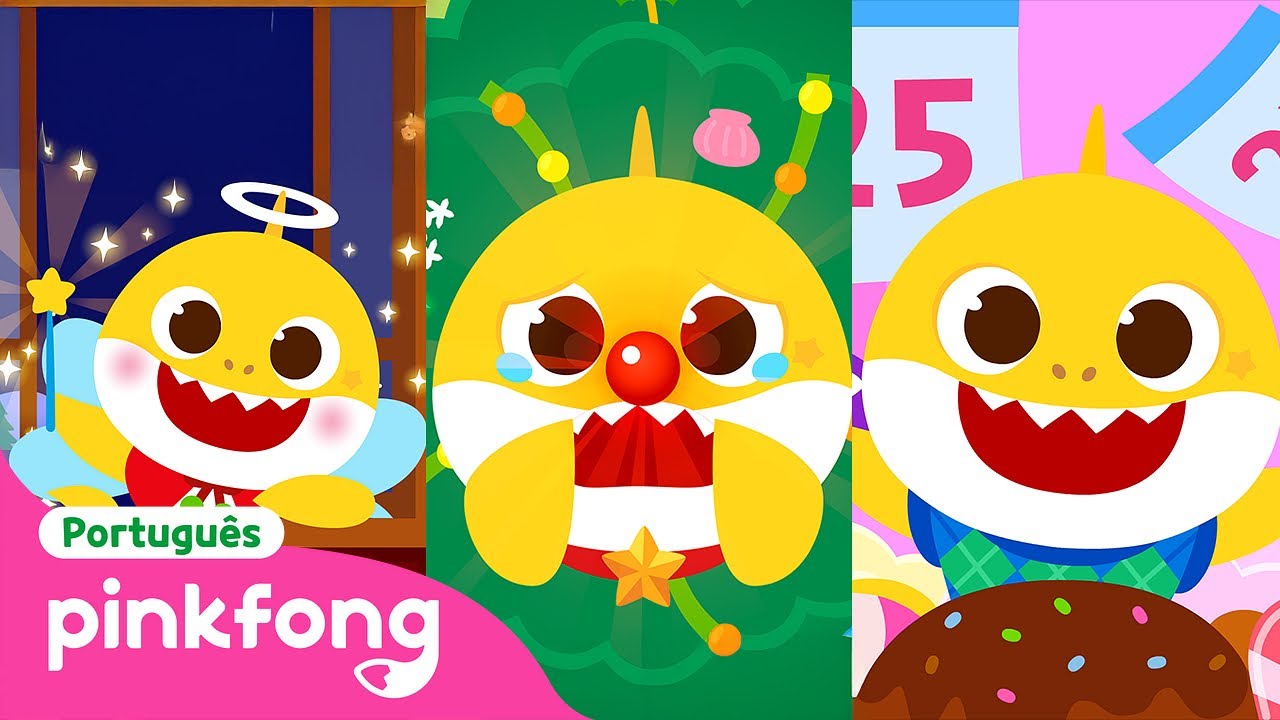 🎄 3 Contos de Natal do Bebê Tubarão | Desenho Animado | +Completo | Pinkfong! Canções para Crianças