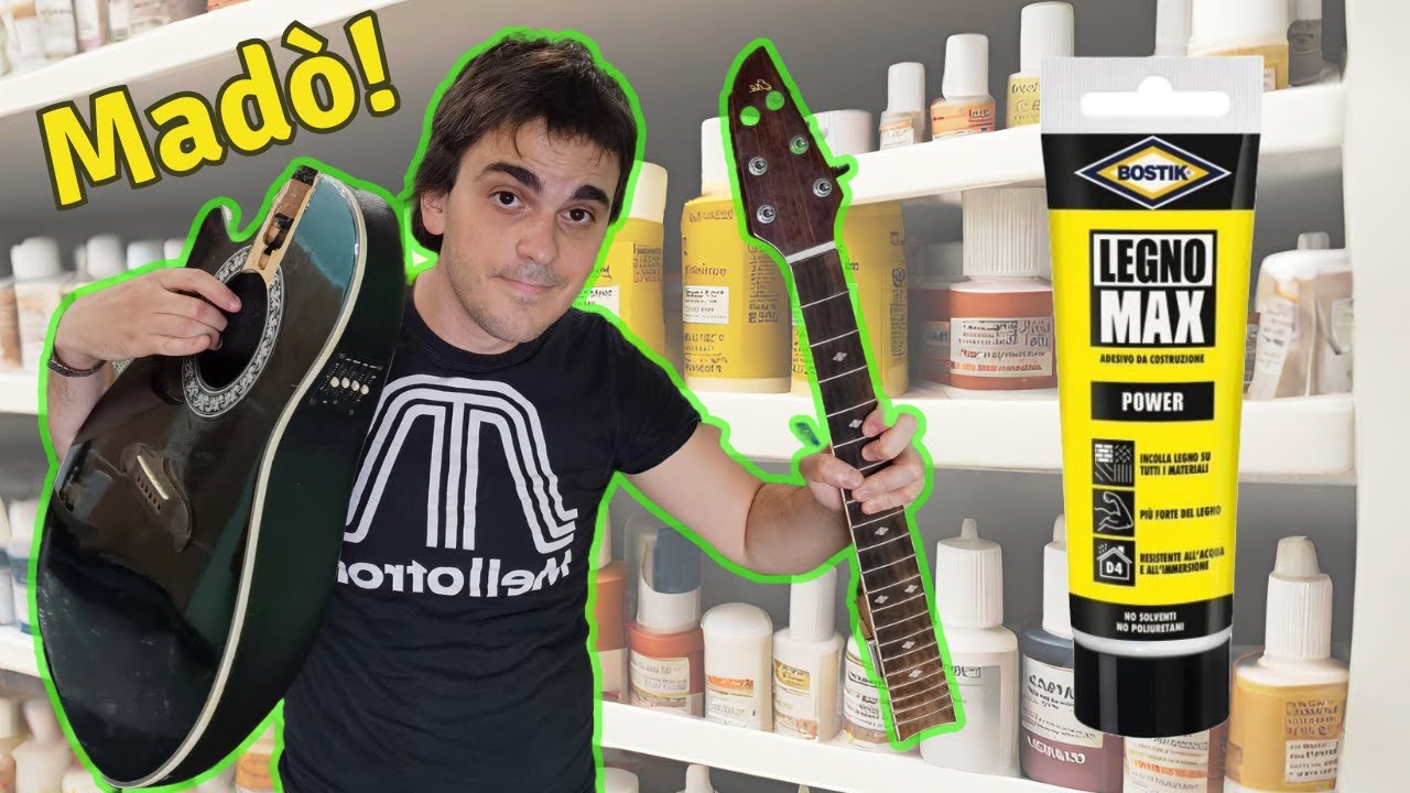 Un altro miracolo della colla: body e manico di una chitarra acustica da riattaccare (+ XVive Audio)