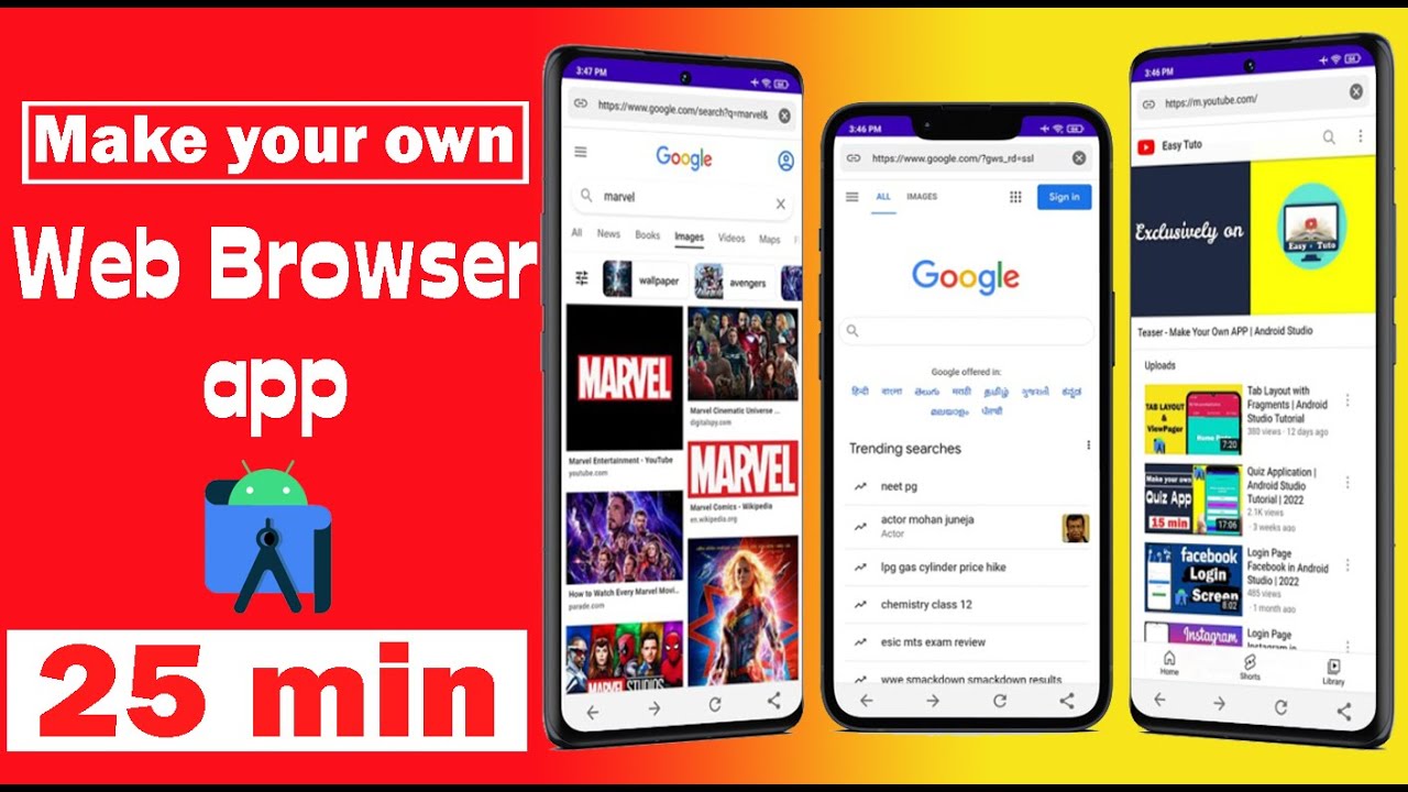 How to make Web Browser  App | Android Studio Tutorial | 2024