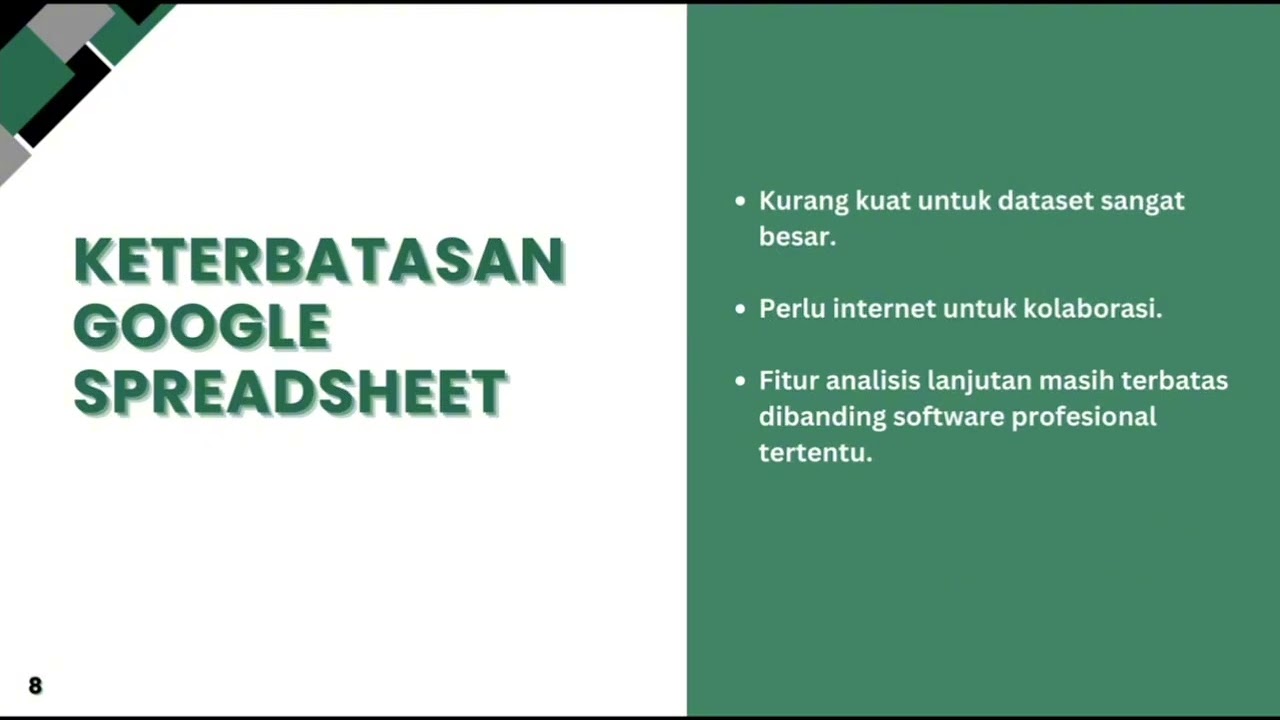 Penjelasan dan Video Tutorial Aplikasi Pengolah Angka Google Spreadsheet 