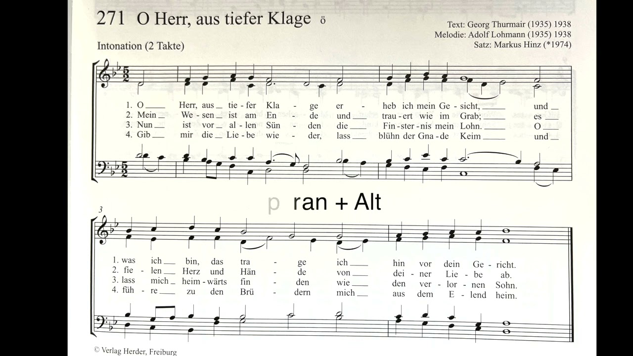 O Herr, aus tiefer Klage   -   Übe-File