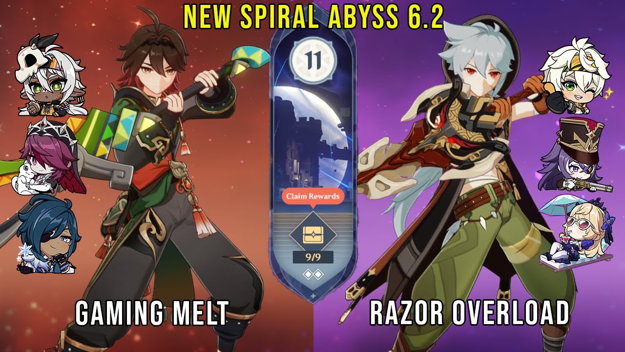 C6 Gaming Melt and C6 Razor Overload | Genshin Impact Abyss 6.2 Floor 11 9 Stars