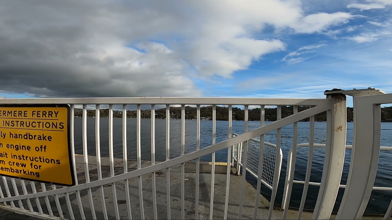 Windermere  car ferry a crossing from Far Sawrey to Ferry Nab in real time  10/11/2021