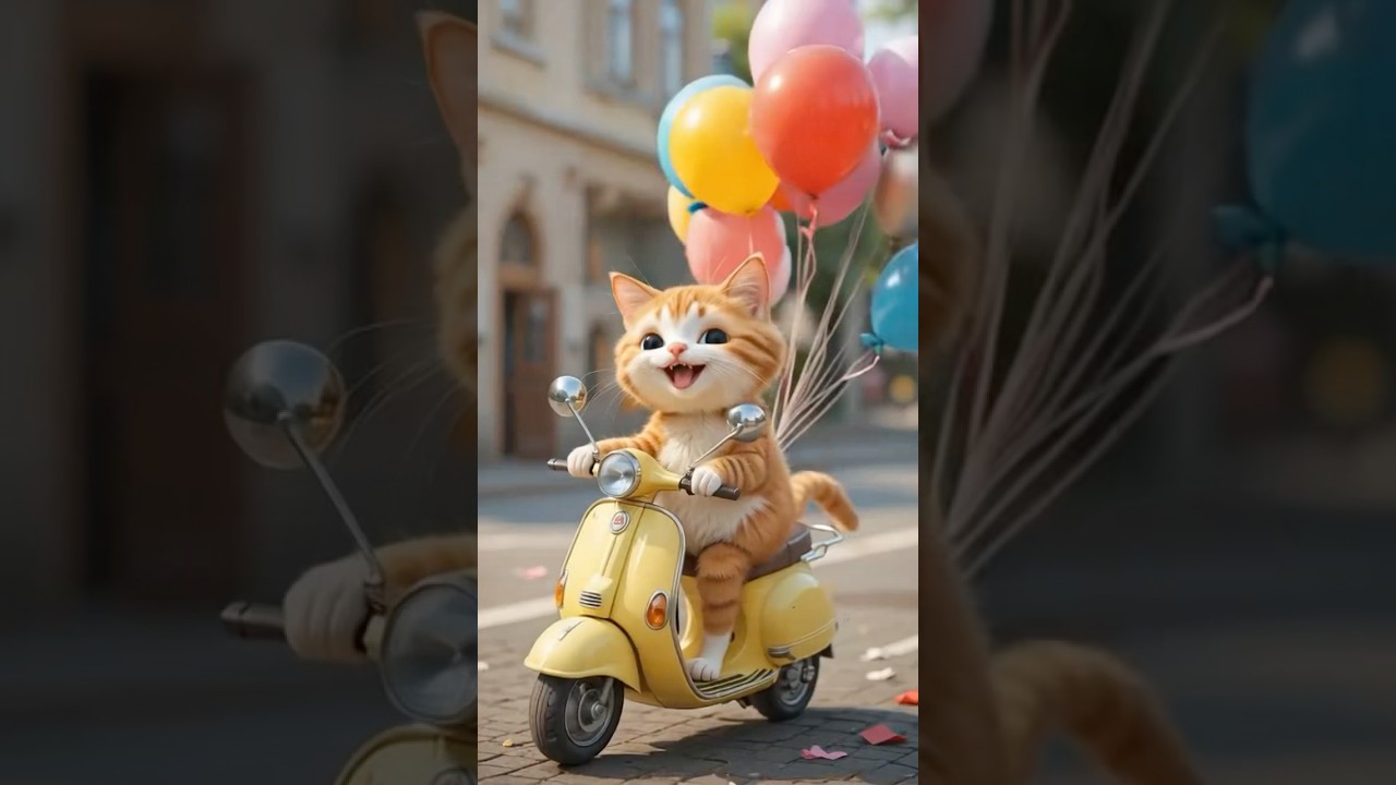 A Kitten And Scoter #viral #kitten #cat #cute #cats #1millionviews