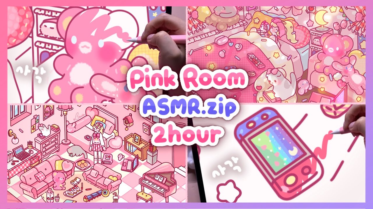 아기자기 내 방 그리기 2시간 모음.zip🫧_사각사각 ASMR_작업용 BGM_수면용 BGM🌙_노동요