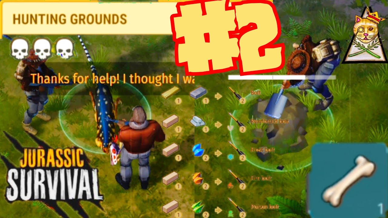 JURASSIC SURVIVAL🦖  HUNTING GROUNDS # 2 HUESOS DEL BARYONYX Y MEGALOSAURIO / WRIST CROSSBOW 🦖