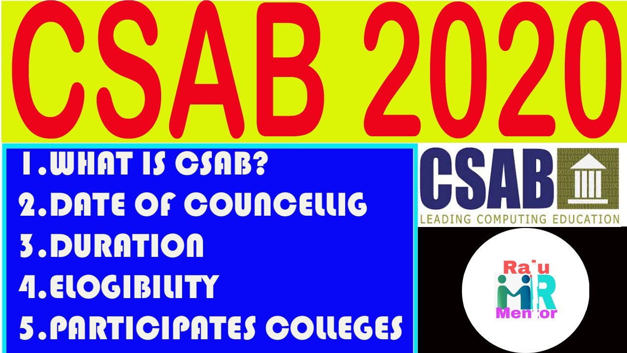 CSAB 2020  ALL DETAILS IN ONE VIDEO||GET SOME COLLEGE WITH VERY LOW RANK IN JEE MAIN 2020
