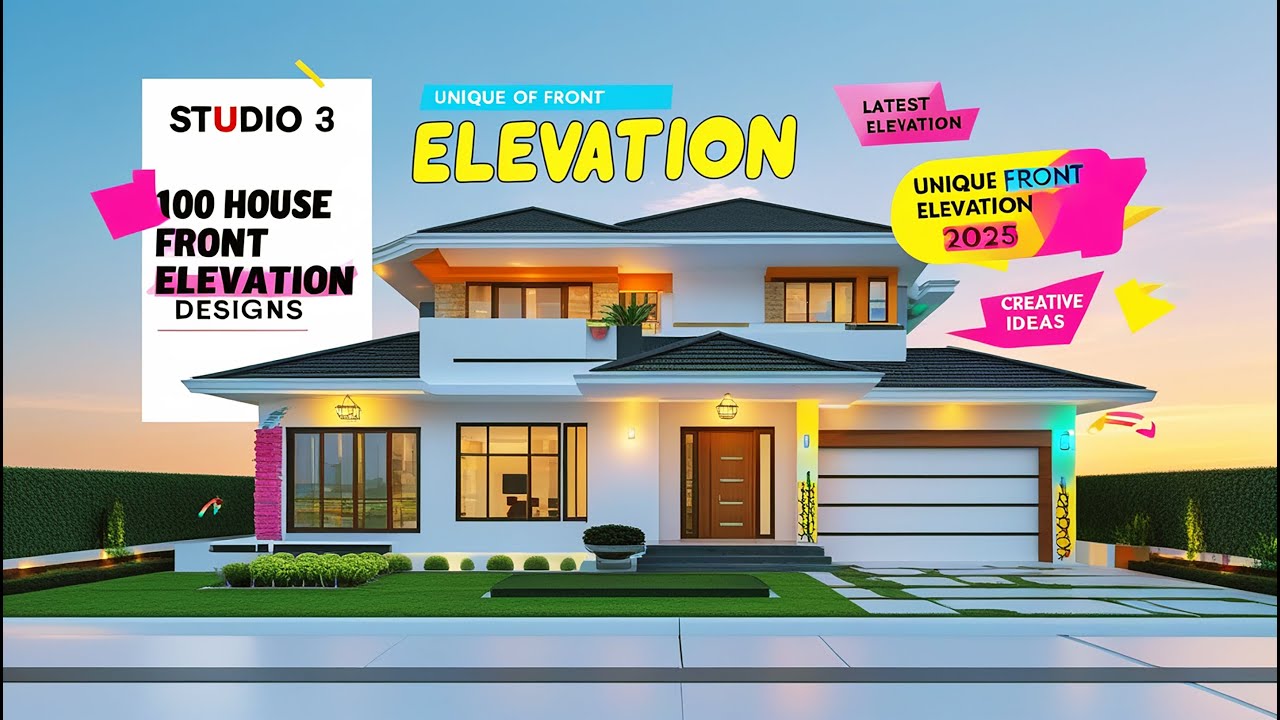 100 Unique House Front Elevation Designs | House Facades 2025