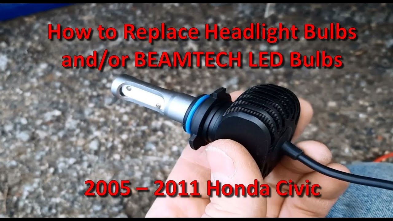 How To - Install BEAMTECH LED Headlights & Regular Headlights - Honda Civic   2008