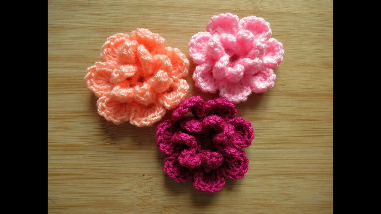 Crochet flower for baby beanie hat How to crochet tutorial - Happy Crochet Club