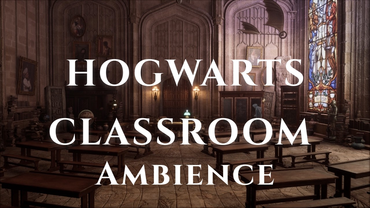 Hogwarts History of Magic Classroom Rain Ambience 🌧️ | Harry Potter Study, Focus & Sleep | No Music