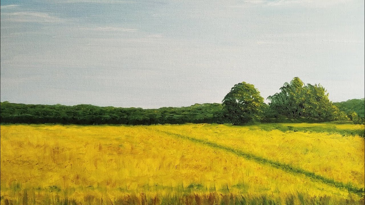 Paisaje FÁCIL al oleo ideal para PRINCIPIANTES. Campo de Trigo | Pintar con Francis ®