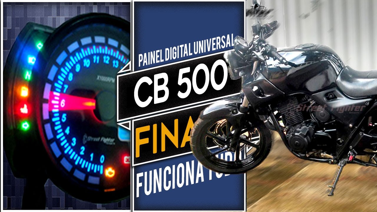 CB 500 Nervosa  com indicador de marchas e Painel Digital Universal StreetFighter SF2