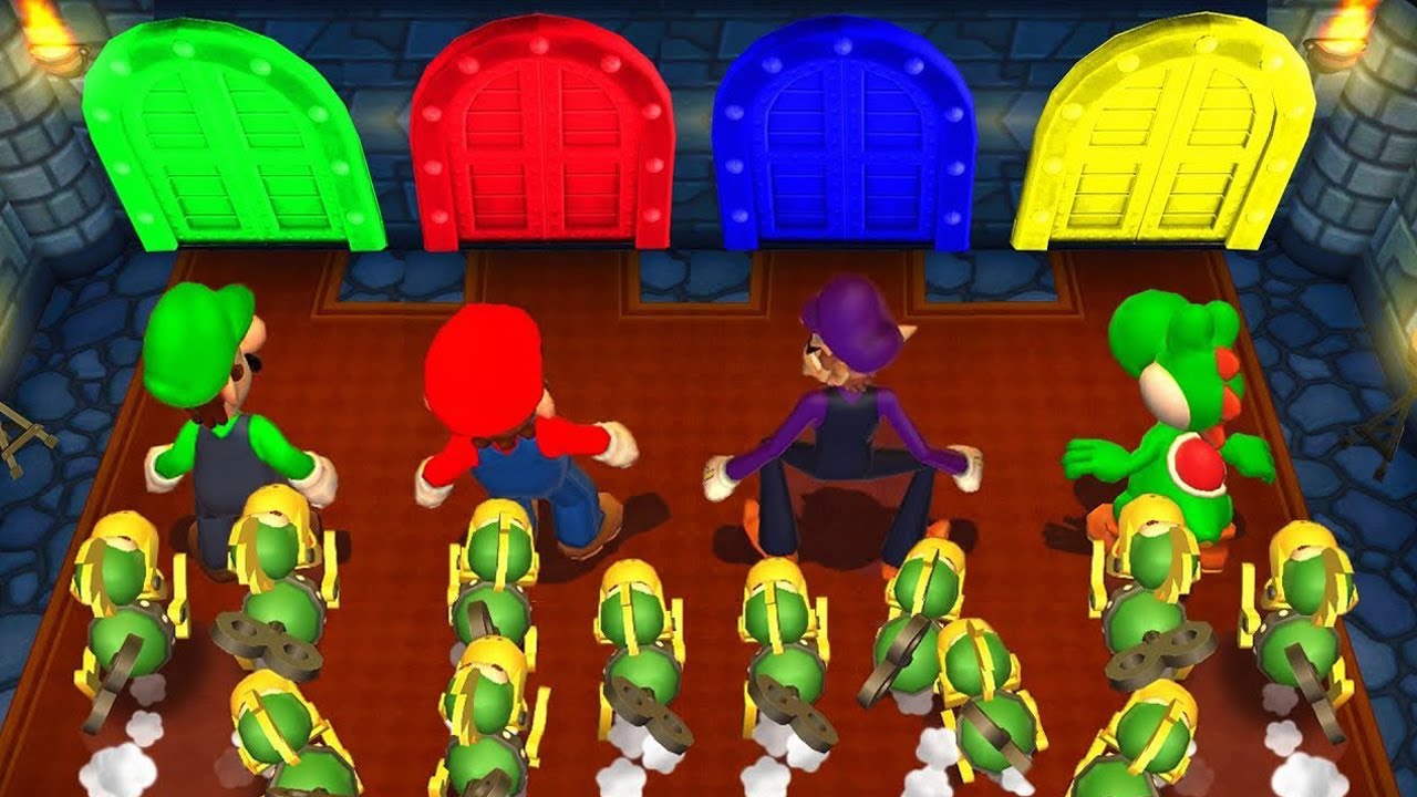 Mario Party 9 MiniGames Luigi Vs Mario Vs Waluigi Vs Yoshi (Master Difficulty)