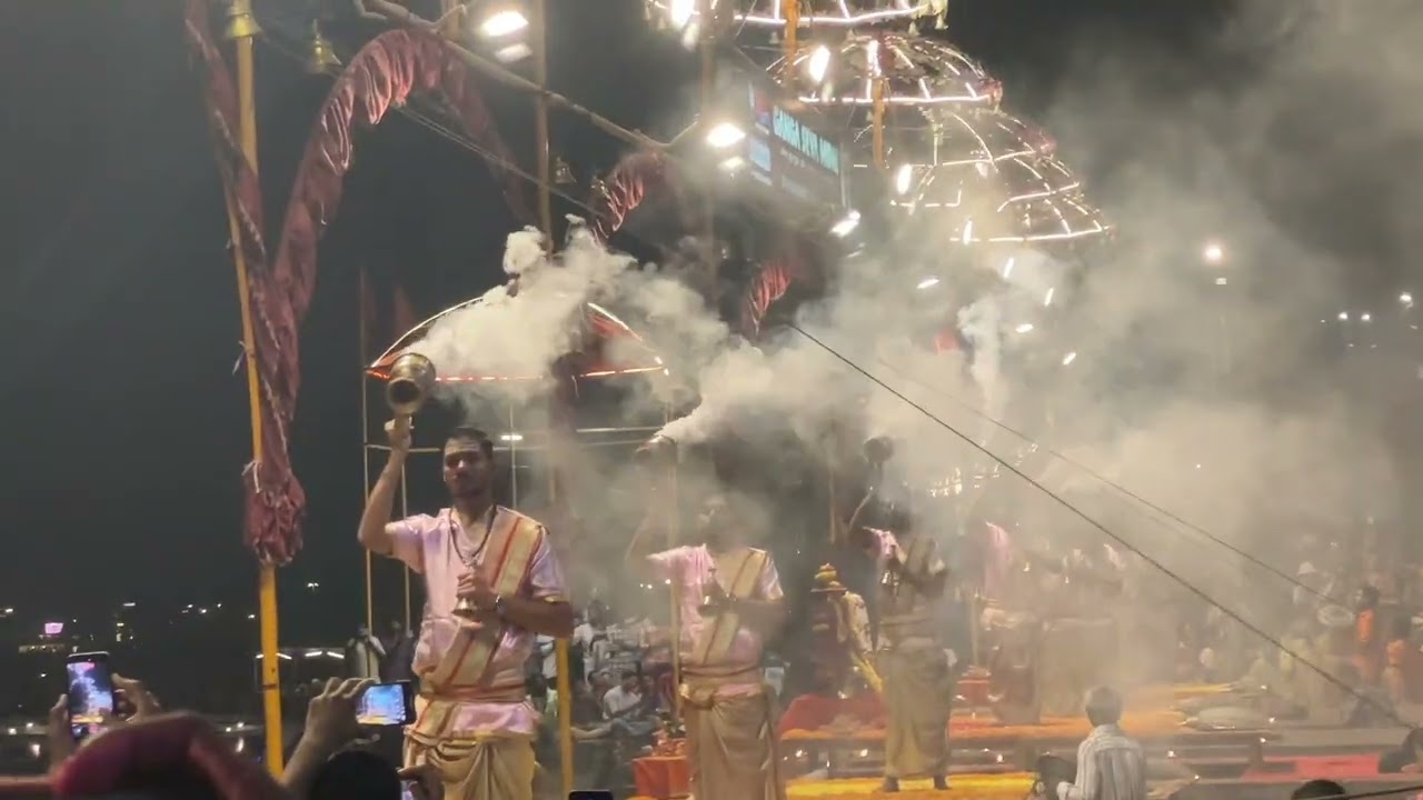 Ganga Aarati At Dashashwamedh Ghat in Varanasi 