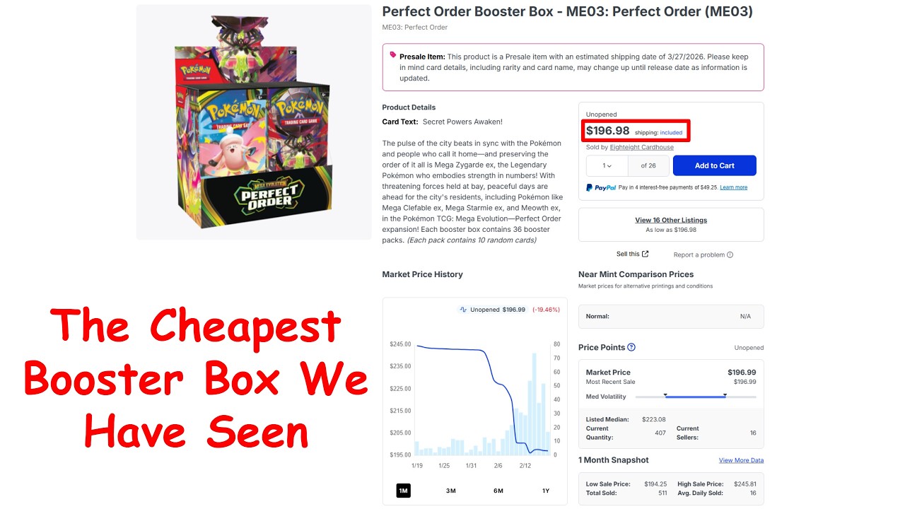 Инвесторы Pokemon пропускают Perfect Order и самый дешевый бустер в истории.