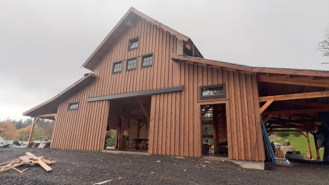Post and beam Barn Part 19- More Siding, A Trip