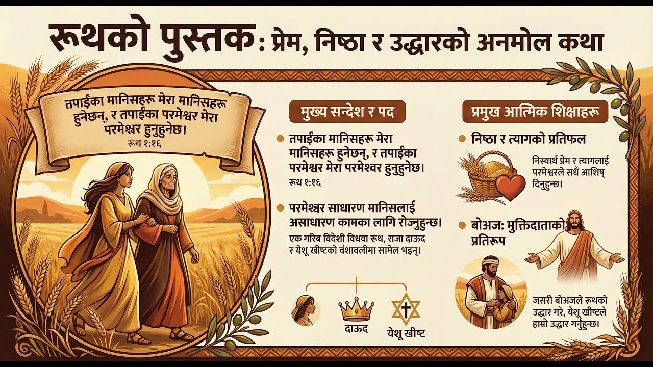 रूथको पुस्तक परिचय | Book of Ruth Overview in Nepali | God’s Love & Redemption Story ✝️