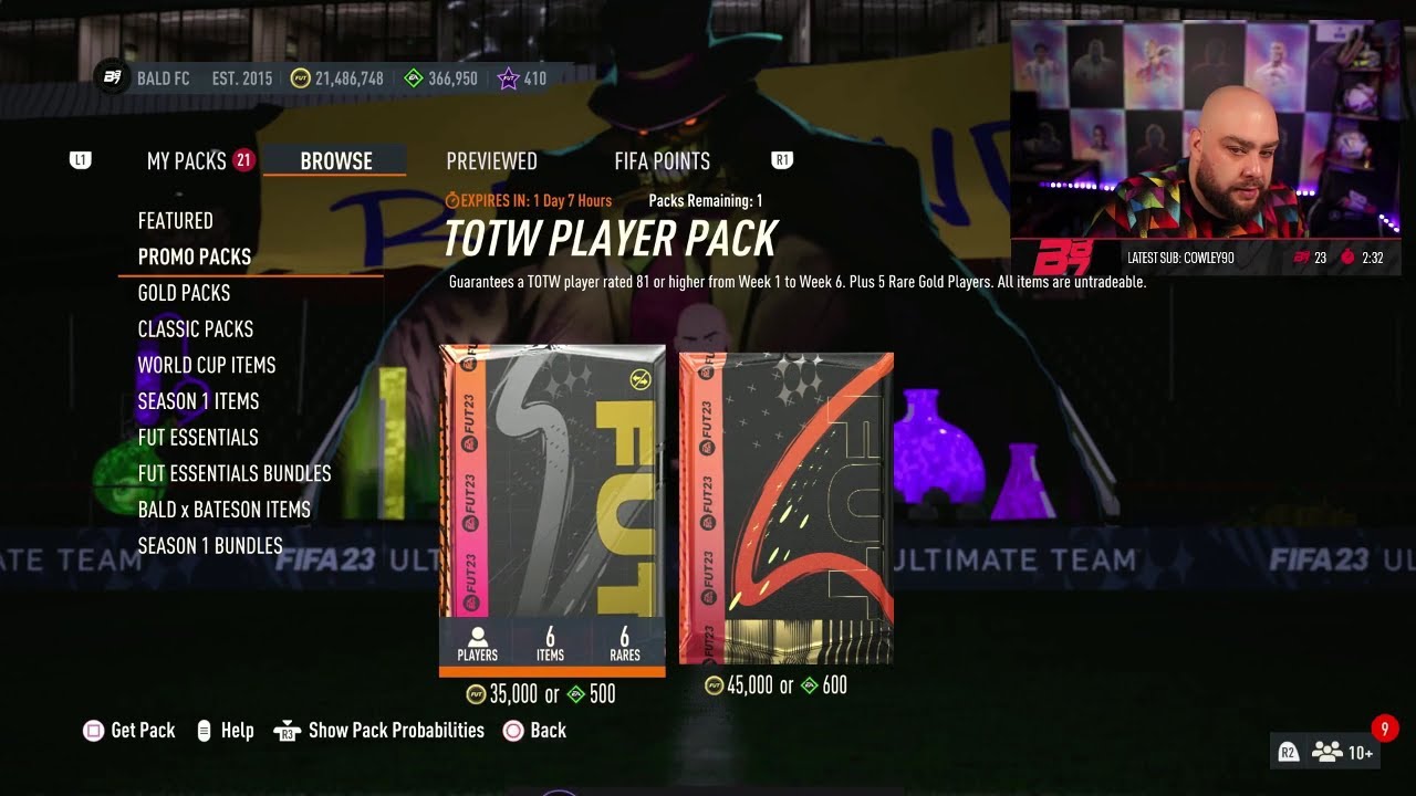 Bateson87 opens 35k TOTW Pack