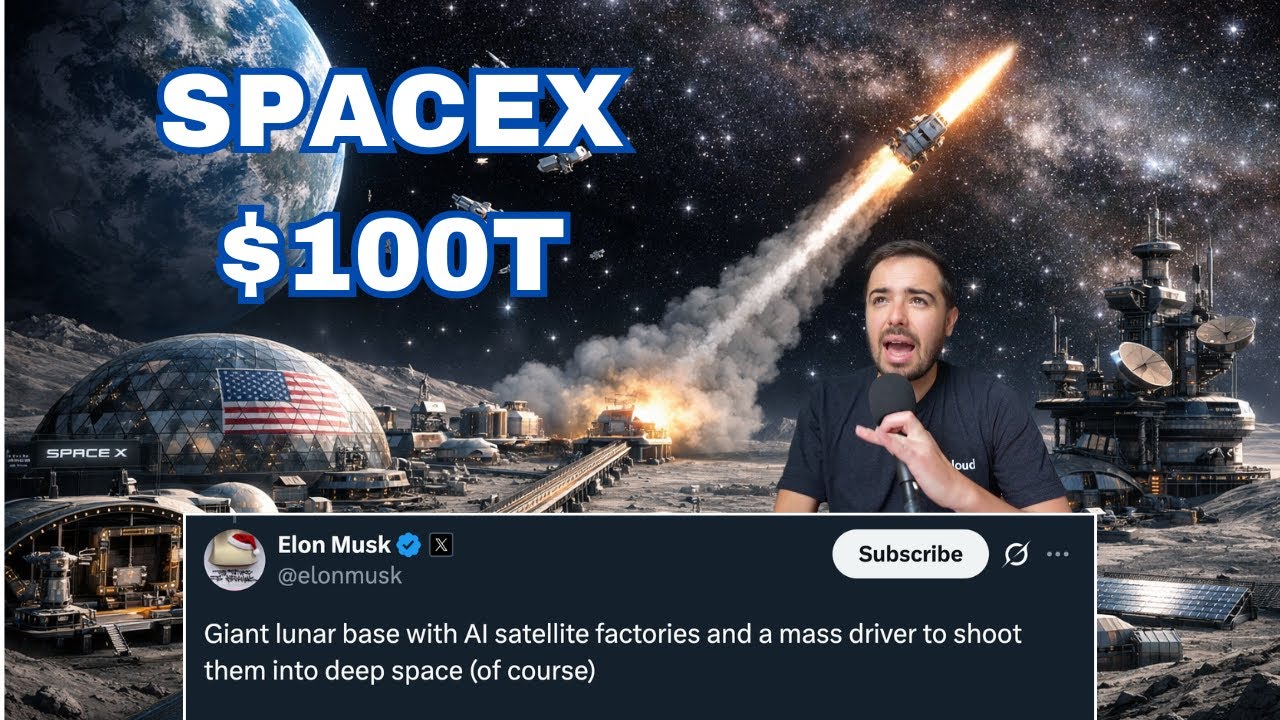 Илон Маск заявляет, что капитализация SpaceX достигнет 100 триллионов долларов!! 💫🌘 (Лунная база)