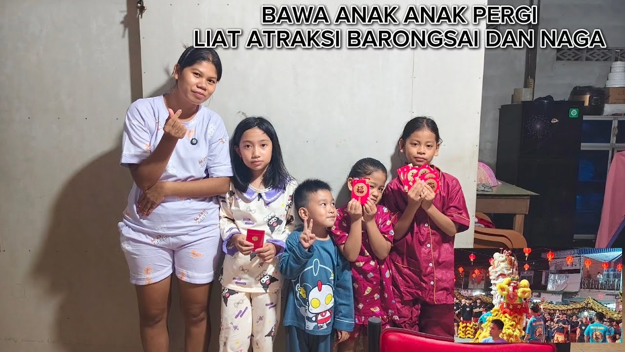 BAGI BAGI ANGPAO KE ANAK ANAK  & LANJUT LIAT ATRAKSI BARONGSAI UNTUK MENYAMBUT IMLEK
