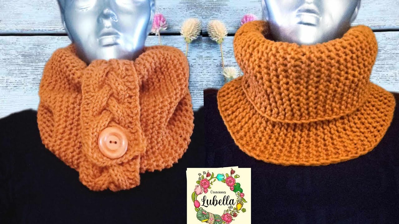 ¡¡Genial cuello con trenza y punto musgo!! #video #knitting #creacioneslubella
