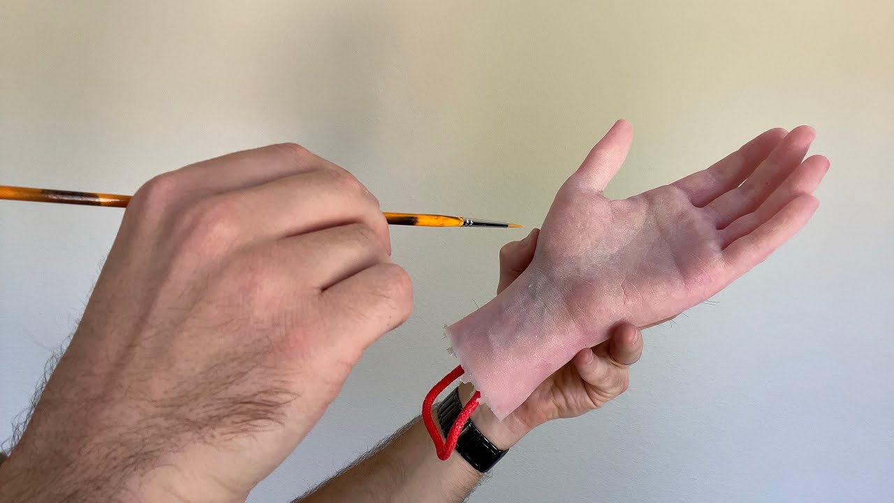 Painting a silicone hand