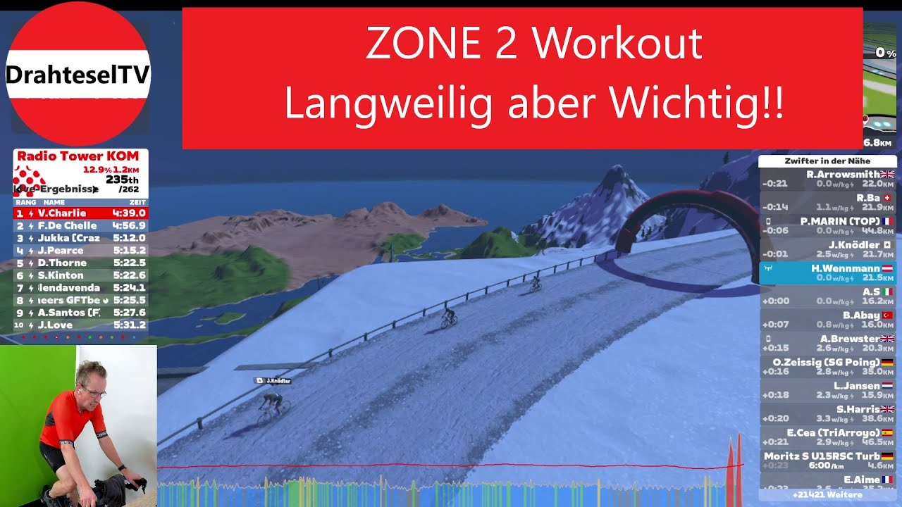Langweilig aber Wichtig   2 Std Zone 2 Workout   Zwift Three Sisters