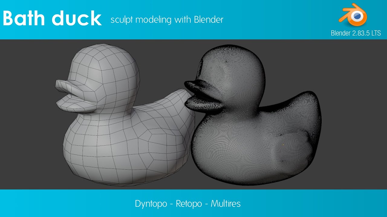 Bath Duck sculpt with Blender