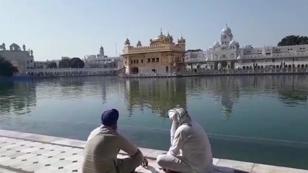An almost deserted Golden temple in Amritsar in view of janata curfew triggered by Coronovirus