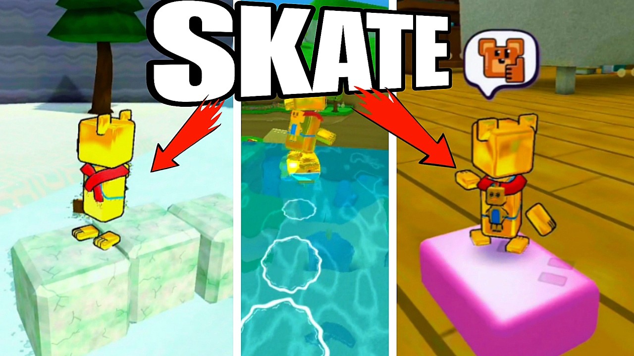 Skate with 3 thing in Super Bear Adventure